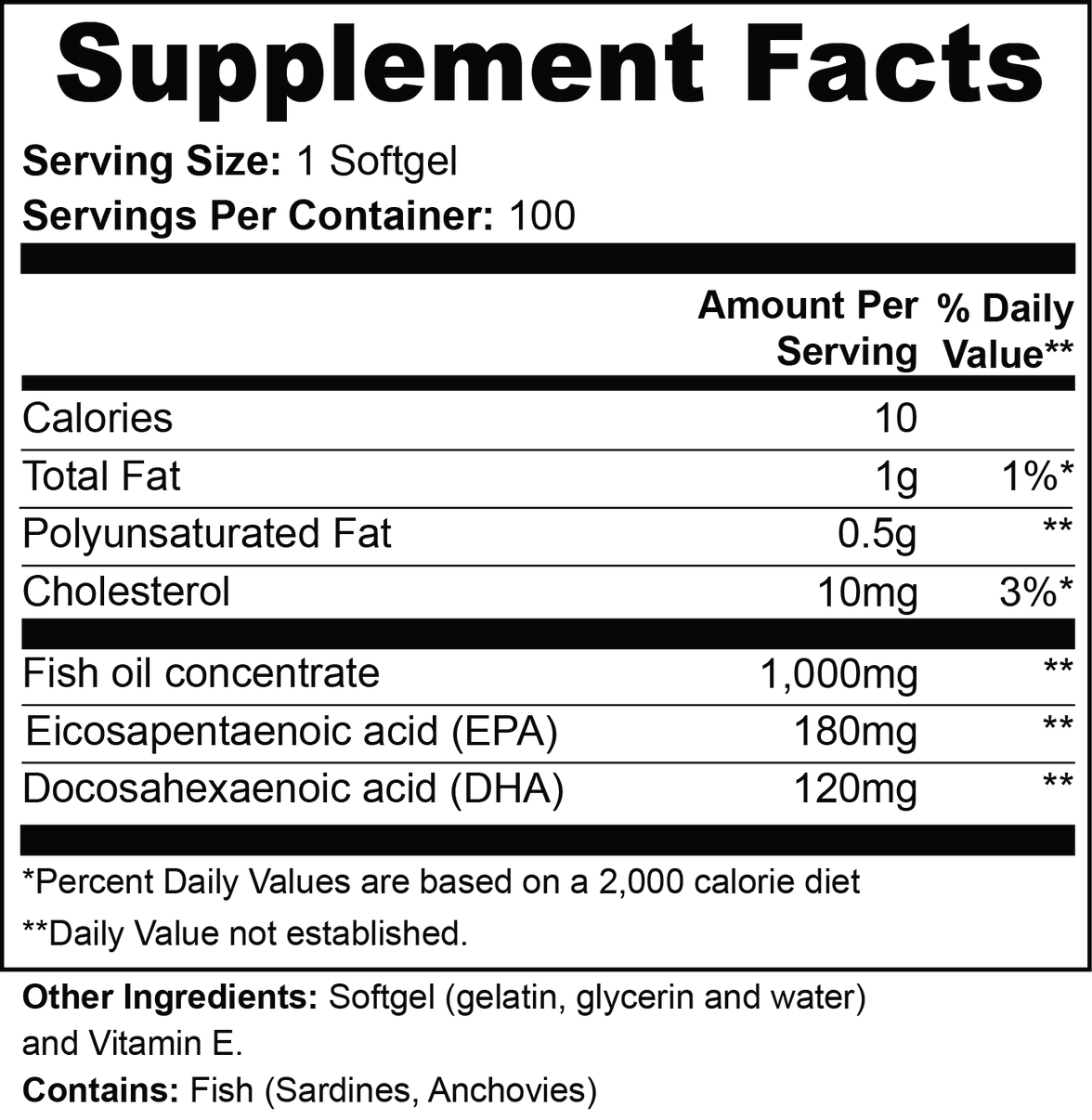 Omega-3 EPA 180mg + DHA 120mg