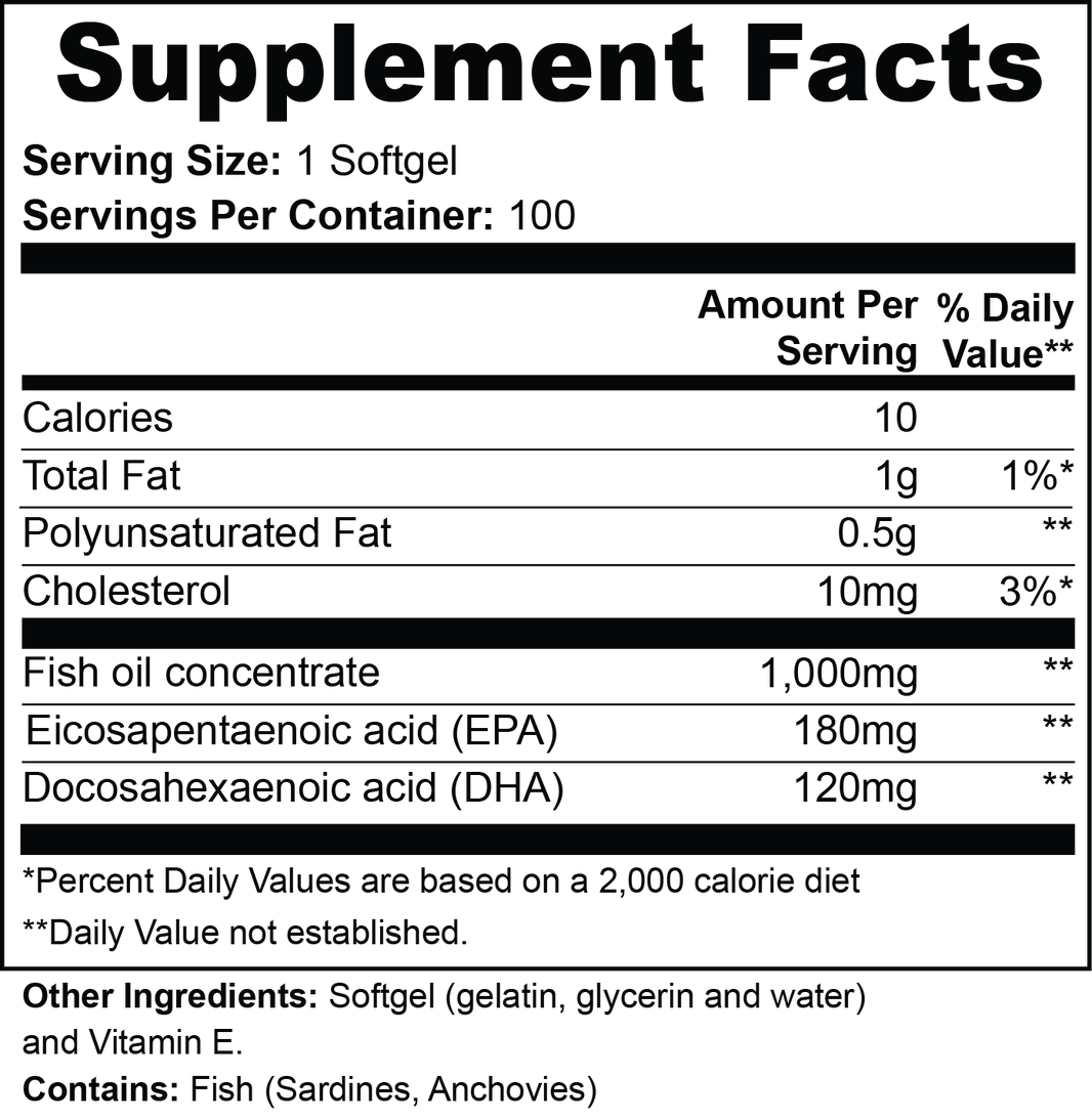 Omega-3 EPA 180mg + DHA 120mg